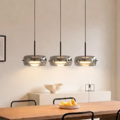 Lámpara colgante LED Lucande Martis, negra, 3 luces, step-dim