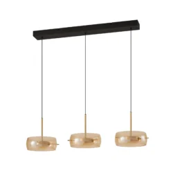 Lámpara colgante LED Lucande Martis, ámbar, 3 luces, atenuable