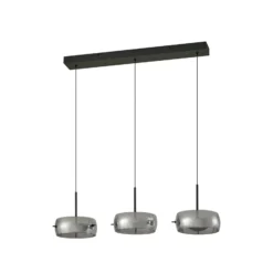 Lámpara colgante LED Lucande Martis, negra, 3 luces, step-dim