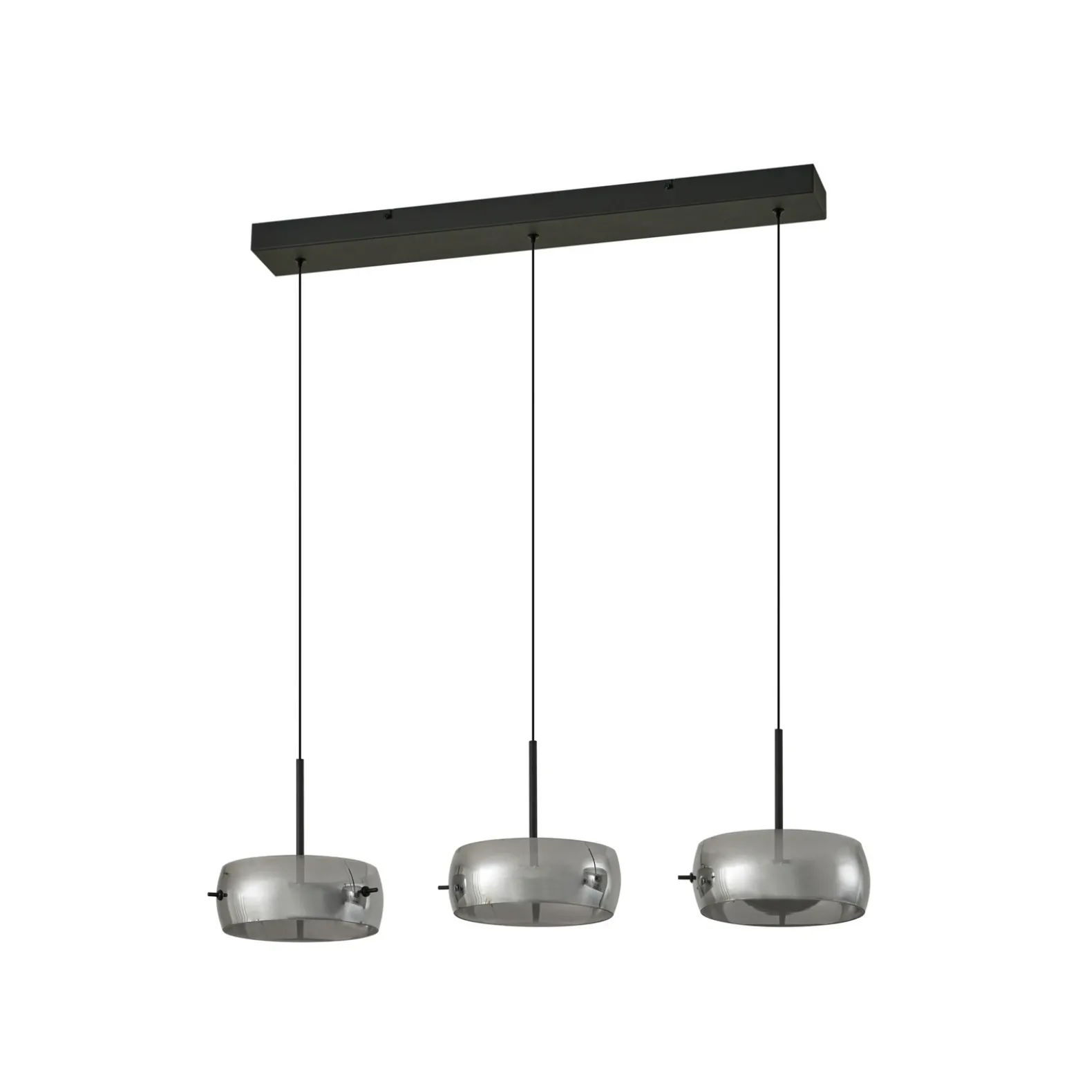 Lámpara colgante LED Lucande Martis, negra, 3 luces, step-dim