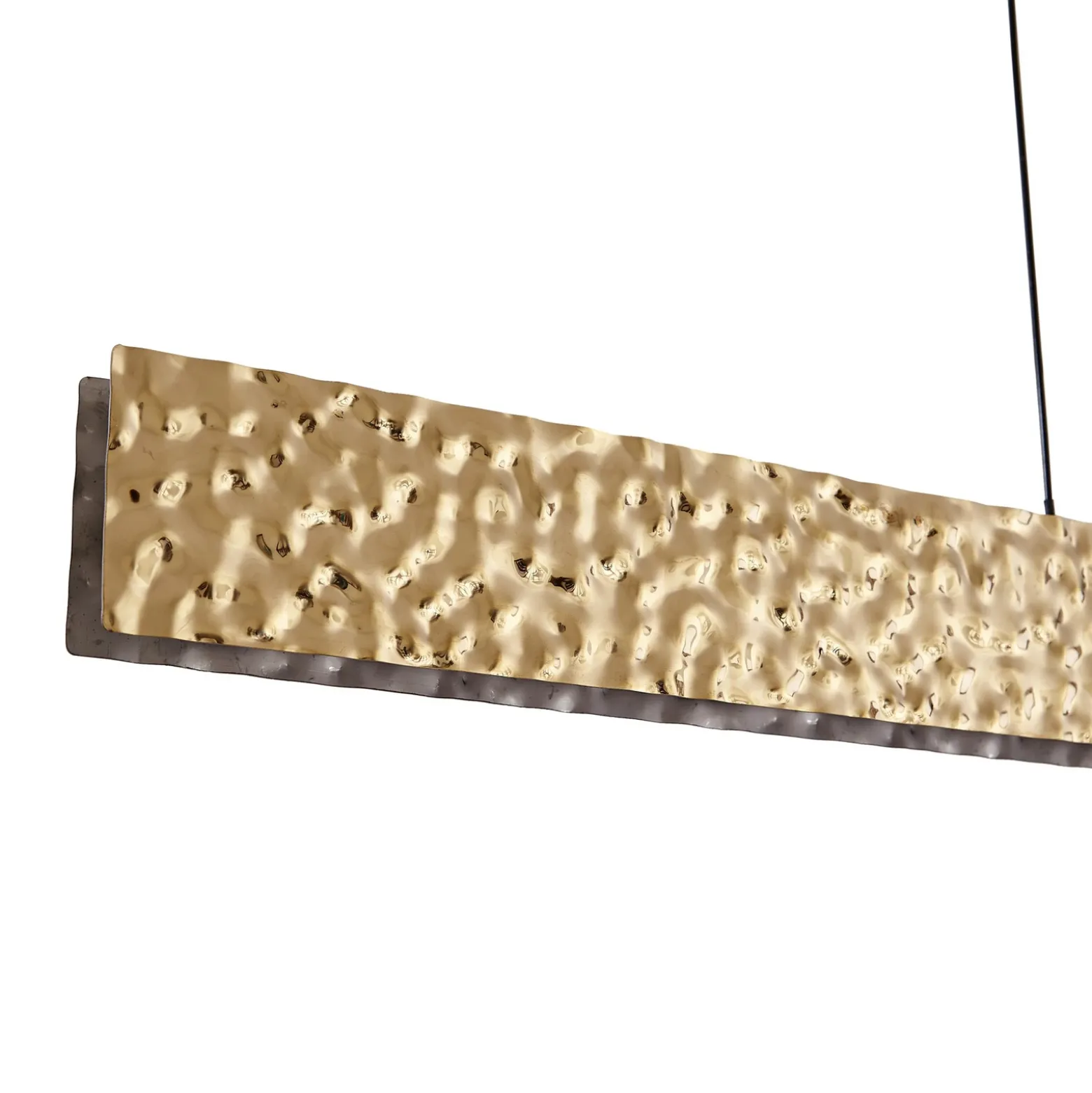 Lámpara colgante LED Lucande Nivara, 117 cm, dorada, metal