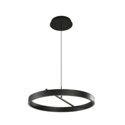Lámpara colgante LED Lucande Rovan, Ø 60 cm, negro, CCT, atenuable
