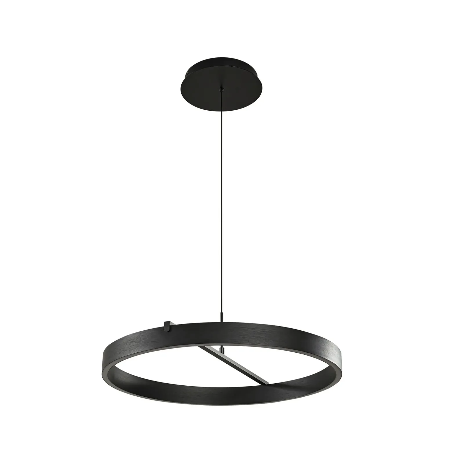 Lámpara colgante LED Lucande Rovan, Ø 60 cm, negro, CCT, atenuable