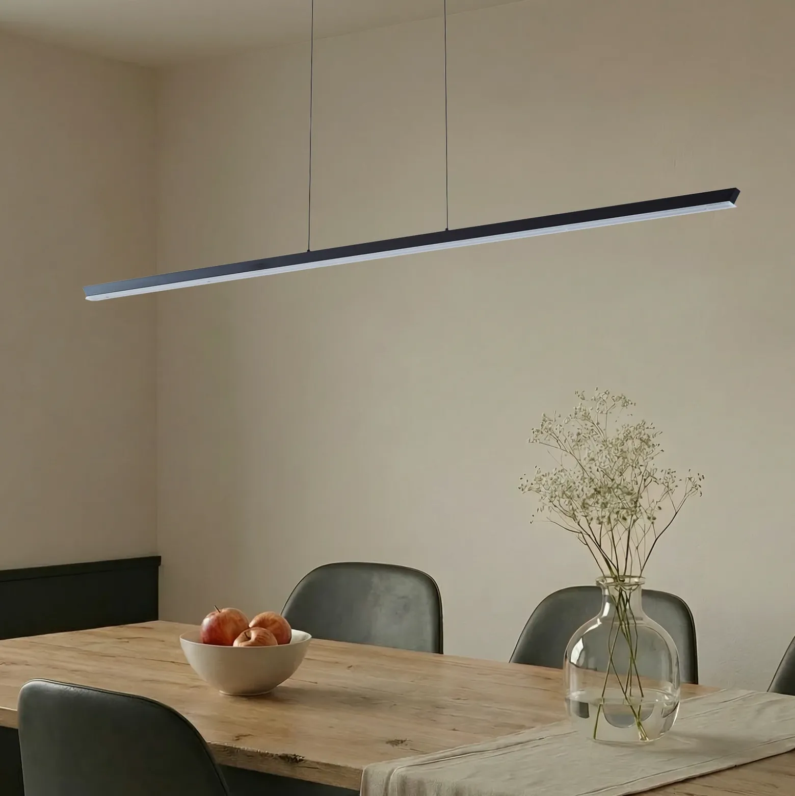 Lámpara colgante LED Lucande Solvar, 158 cm, negro, CCT, atenuable