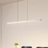 Lámpara colgante LED Lucande Solvar, 117 cm, plateada, CCT, atenuable