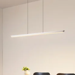 Lámpara colgante LED Lucande Solvar, 117 cm, plateada, CCT, atenuable