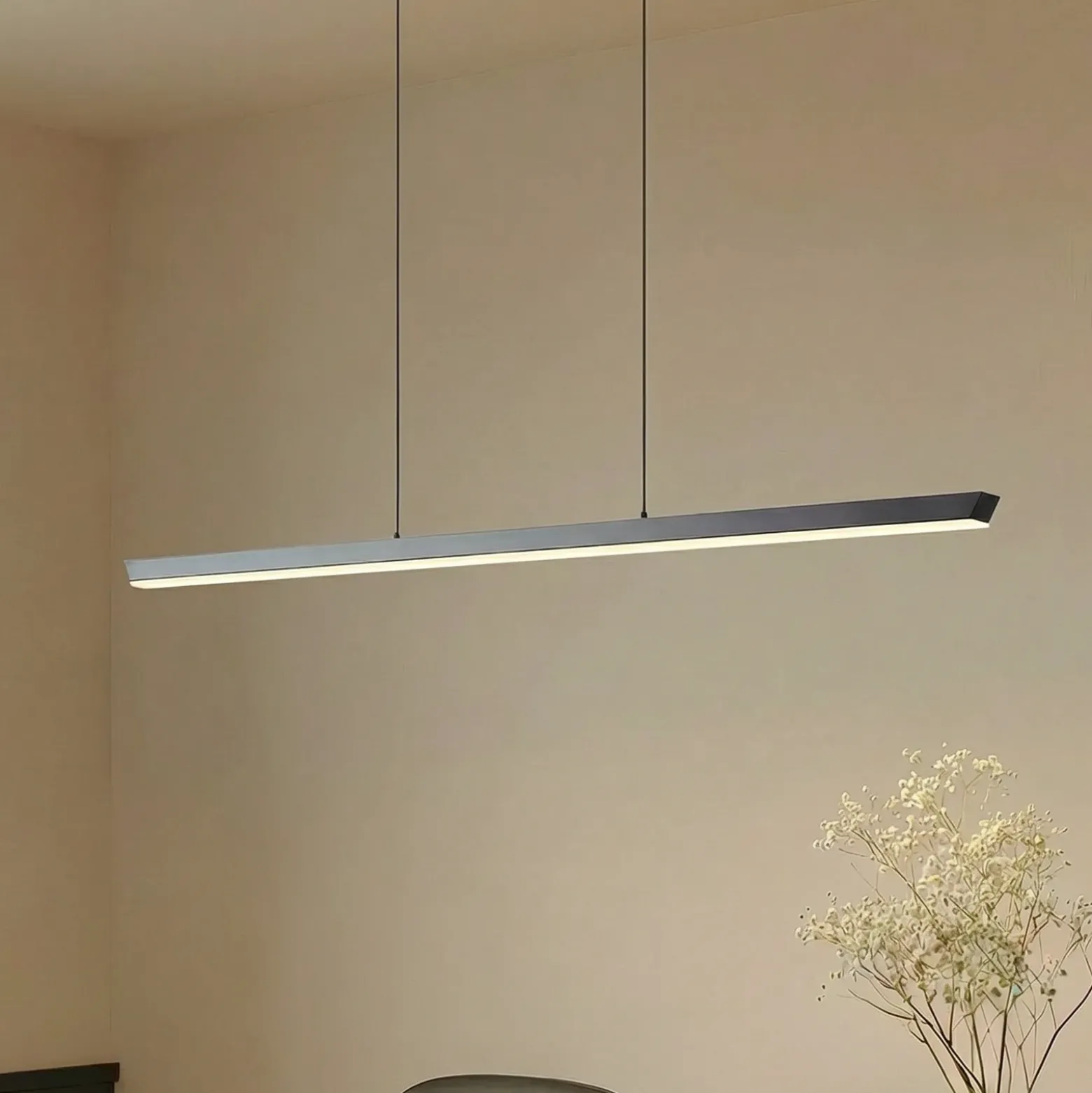Lámpara colgante LED Lucande Solvar, 117 cm, negro, CCT, atenuable