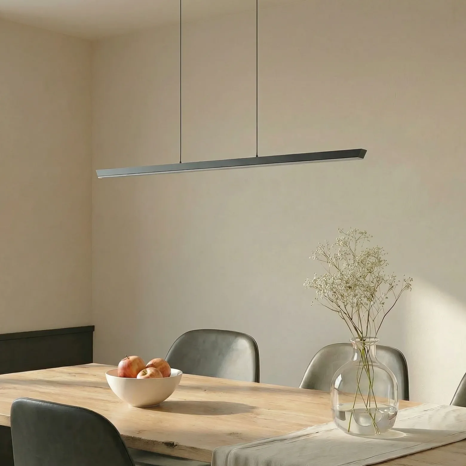 Lámpara colgante LED Lucande Solvar, 117 cm, negro, CCT, atenuable