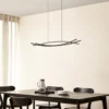 Lámpara colgante LED Lucande Sayori, 98 cm, negra, atenuable