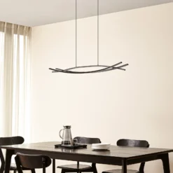 Lámpara colgante LED Lucande Sayori, 98 cm, negra, atenuable