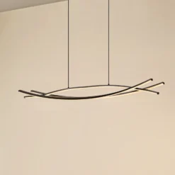 Lámpara colgante LED Lucande Sayori, 98 cm, negra, atenuable