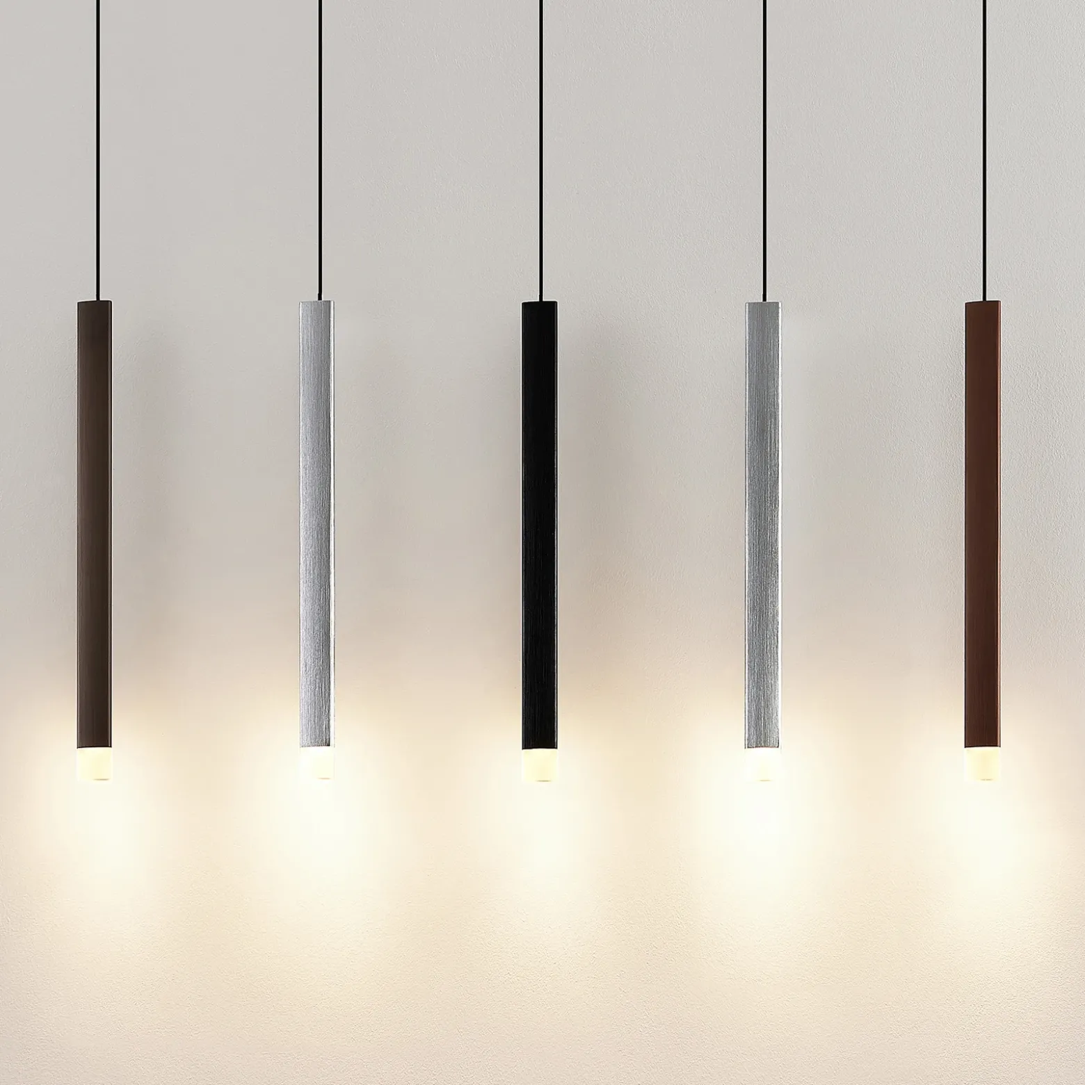 Lámpara colgante LED Lucande Stoika, 88 cm, 5 luces, metal