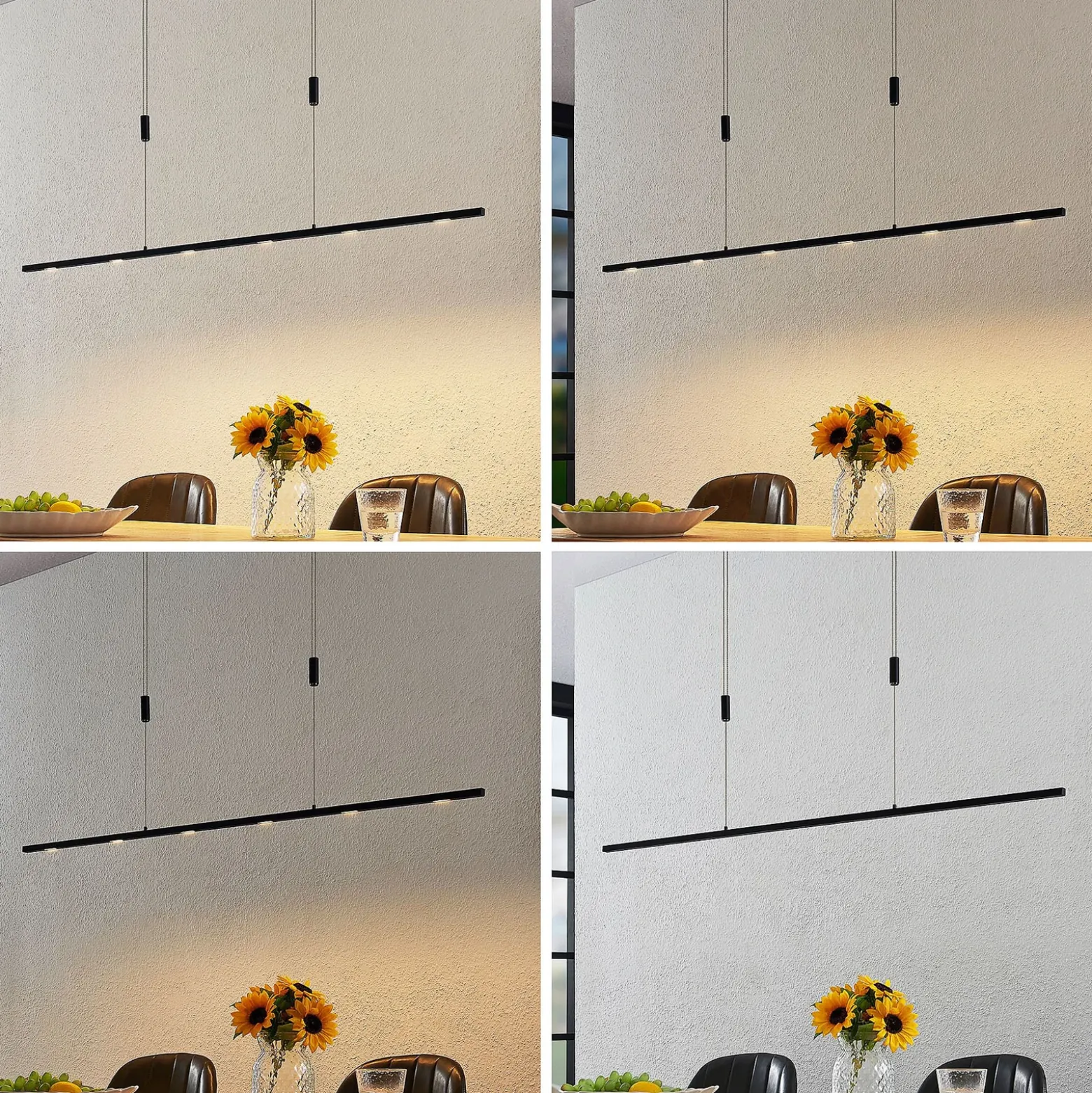 Lámpara colgante LED Lucande Stakato, 140 cm, 6 luces, atenuable