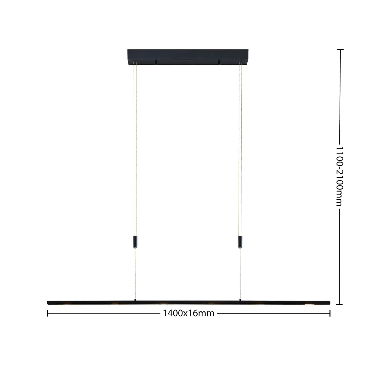Lámpara colgante LED Lucande Stakato, 140 cm, 6 luces, atenuable