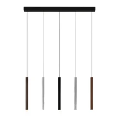 Lámpara colgante LED Lucande Stoika, 88 cm, 5 luces, metal