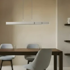 Lámpara colgante LED Lucande Torven, aluminio, CCT, extensible