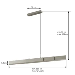 Lámpara colgante LED Lucande Torven, aluminio, CCT, extensible