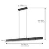 lámpara colgante LED Lucande Torven, negra, CCT, extensible
