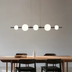 Lámpara colgante LED Lucande Tanira, negro/blanco, 140 cm, atenuable por pasos