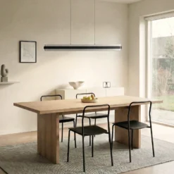 Lámpara colgante LED Lucande Tarnin, negro/níquel, 98 cm