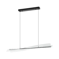 Lámpara colgante LED Lucande Vellia, negra, longitud 112 cm, CCT