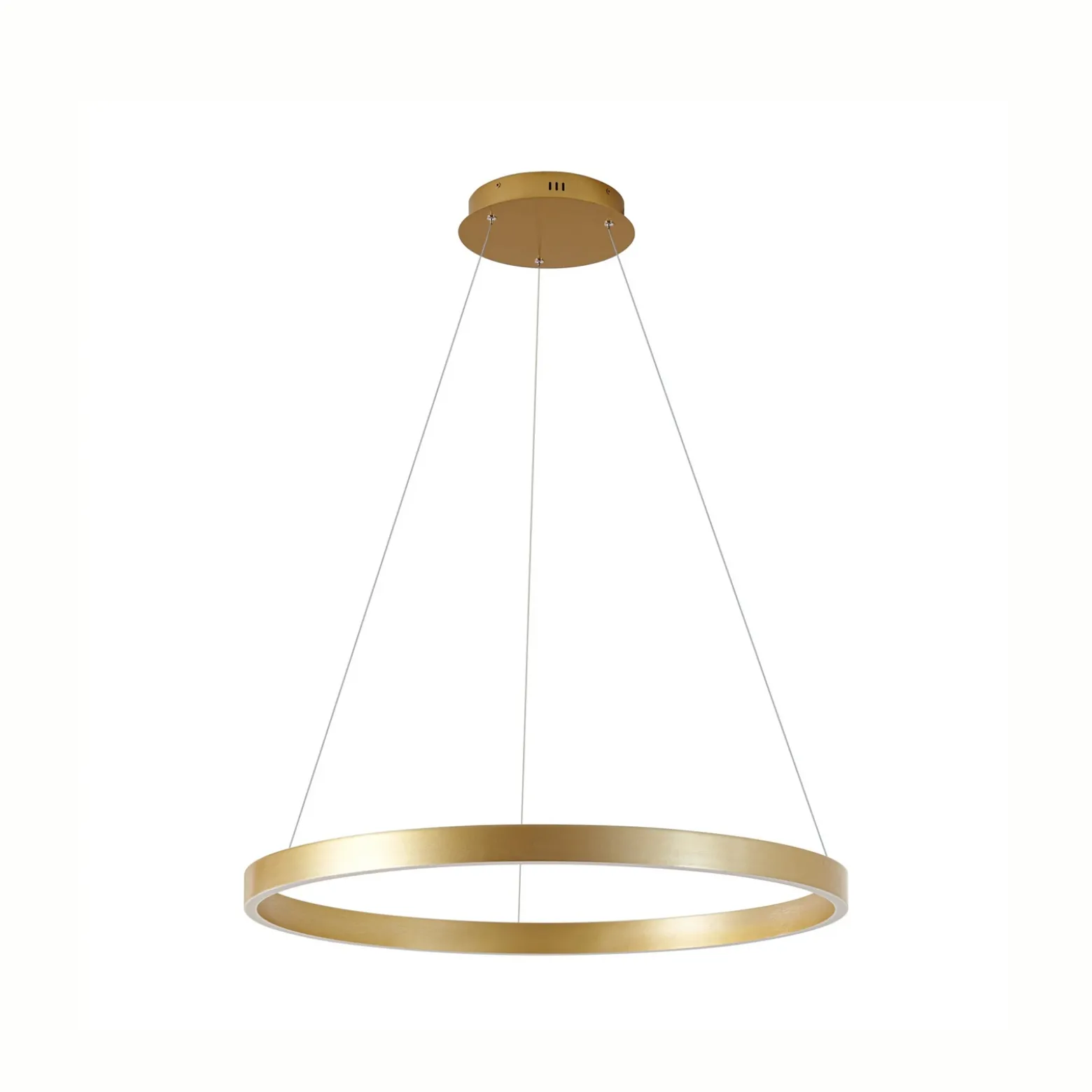 Lámpara colgante LED Lucande Yonam, Ø 80 cm, 1 luz, dorada, CCT