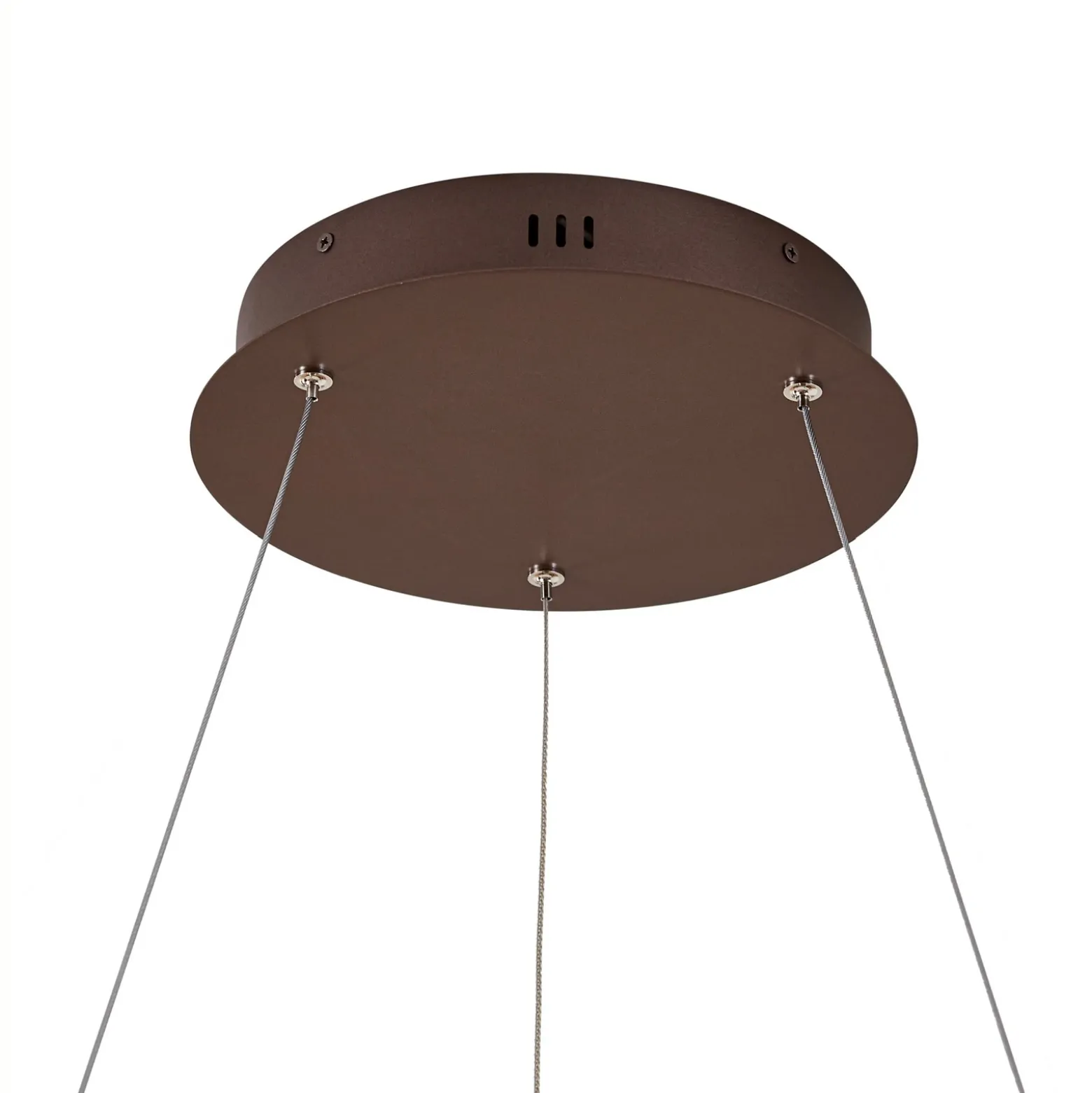 Lámpara colgante LED Lucande Yonam, Ø 80 cm, 1 luz, marrón, CCT