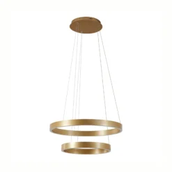 Lámpara colgante LED Lucande Yonam, Ø 60 cm, 2 luces, dorada, CCT