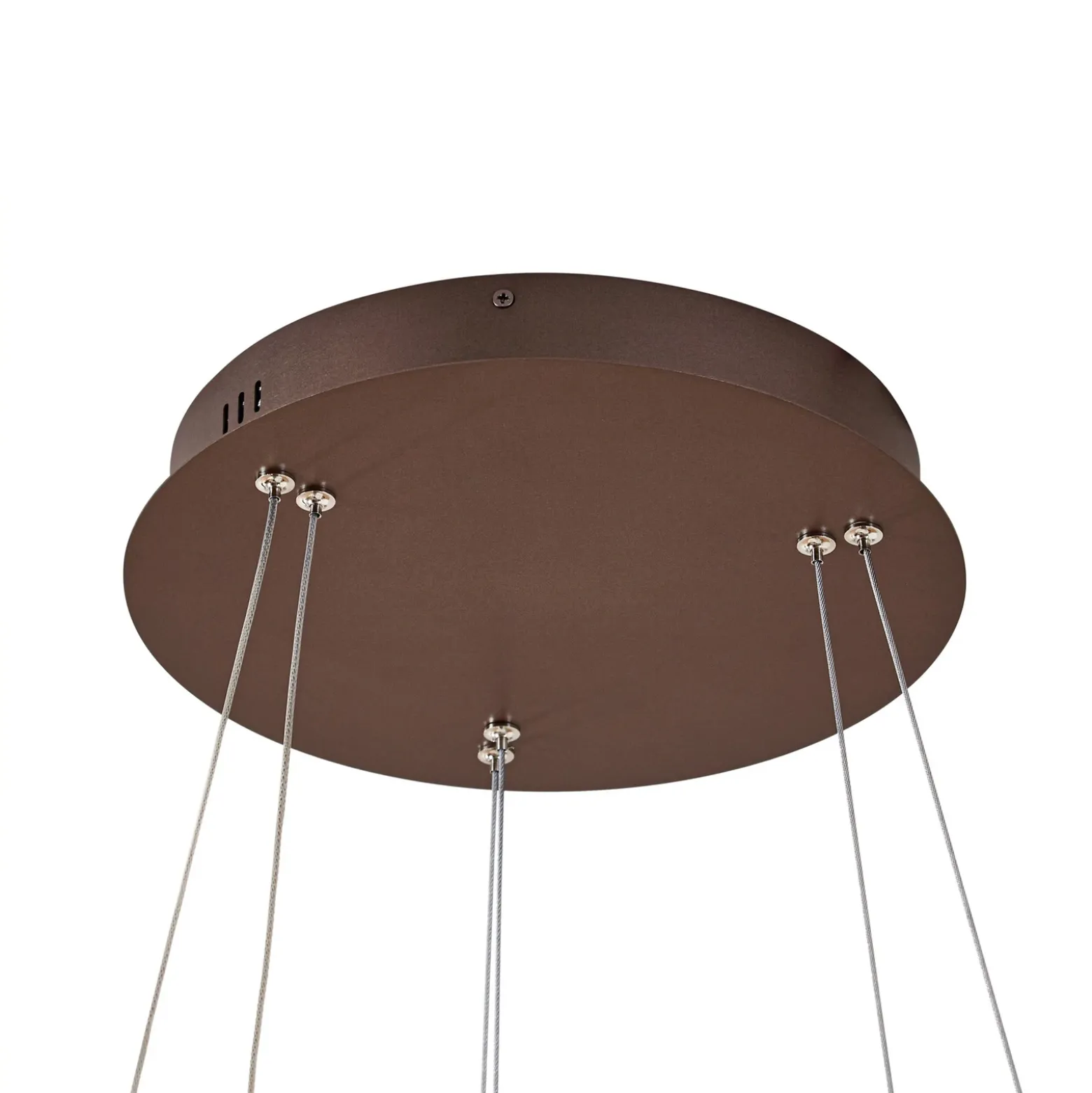 Lámpara colgante LED Lucande Yonam, Ø 60 cm, 2 luces, marrón, CCT