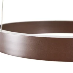 Lámpara colgante LED Lucande Yonam, Ø 60 cm, 2 luces, marrón, CCT