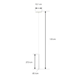 Lámpara colgante LED Lumaro de Lindby, blanca, 27 cm, 48 V, atenuable