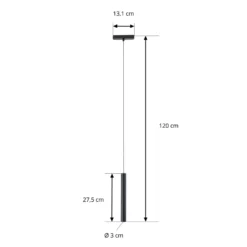 Lámpara colgante LED Lumaro de Lindby, negra, 27 cm, 48 V, atenuable