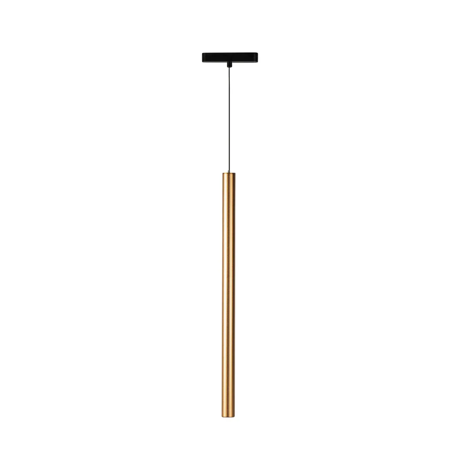 Lámpara colgante LED Lumaro de Lindby, dorada, Ø 3 cm, aluminio, 48 V, atenuable