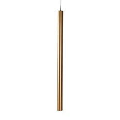 Lámpara colgante LED Lumaro de Lindby, dorada, Ø 3 cm, aluminio, 48 V, atenuable
