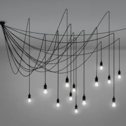Lámpara colgante LED Maman negro 14 luces