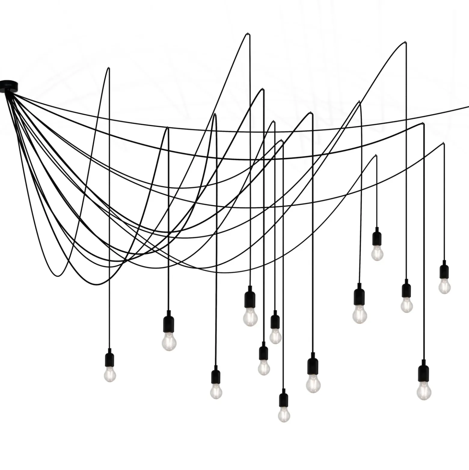 Lámpara colgante LED Maman negro 14 luces