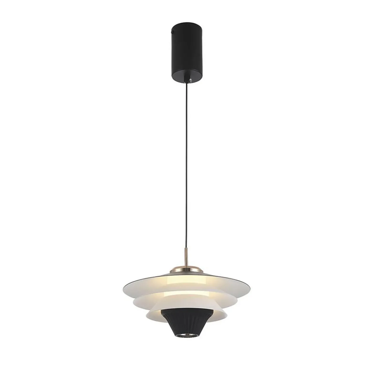 Lámpara colgante LED Manley, negro/blanco, Ø 22 cm, metal