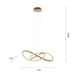 Lámpara colgante LED Maria, atenuable 3 veces, latón