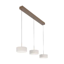 Lámpara colgante LED MARIKA, beige/blanco, 105 cm, 3 luces, cristal, atenuable