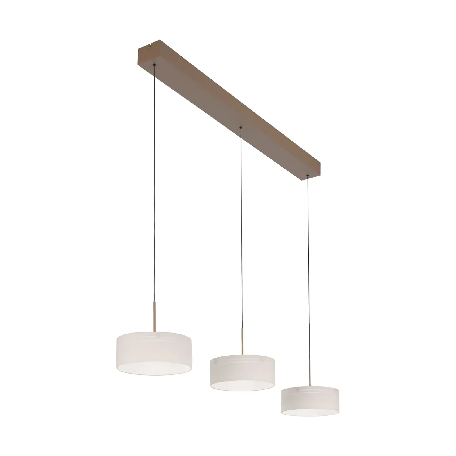 Lámpara colgante LED MARIKA, beige/blanco, 105 cm, 3 luces, cristal, atenuable