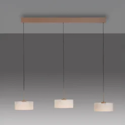 Lámpara colgante LED MARIKA, beige/blanco, 105 cm, 3 luces, cristal, atenuable