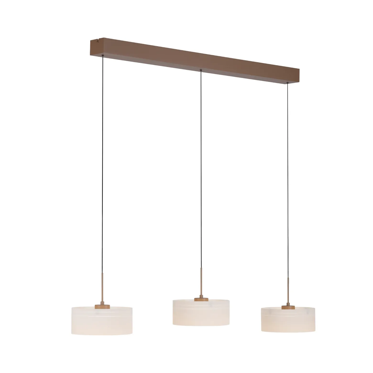 Lámpara colgante LED MARIKA, beige/blanco, 105 cm, 3 luces, cristal, atenuable