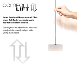 Lámpara colgante LED MARIKA, beige/blanco, 105 cm, 3 luces, cristal, atenuable