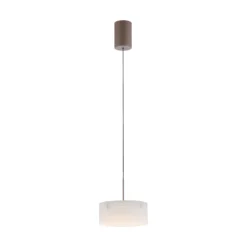 Lámpara colgante LED MARIKA, beige/blanco, Ø 20 cm, cristal, atenuable