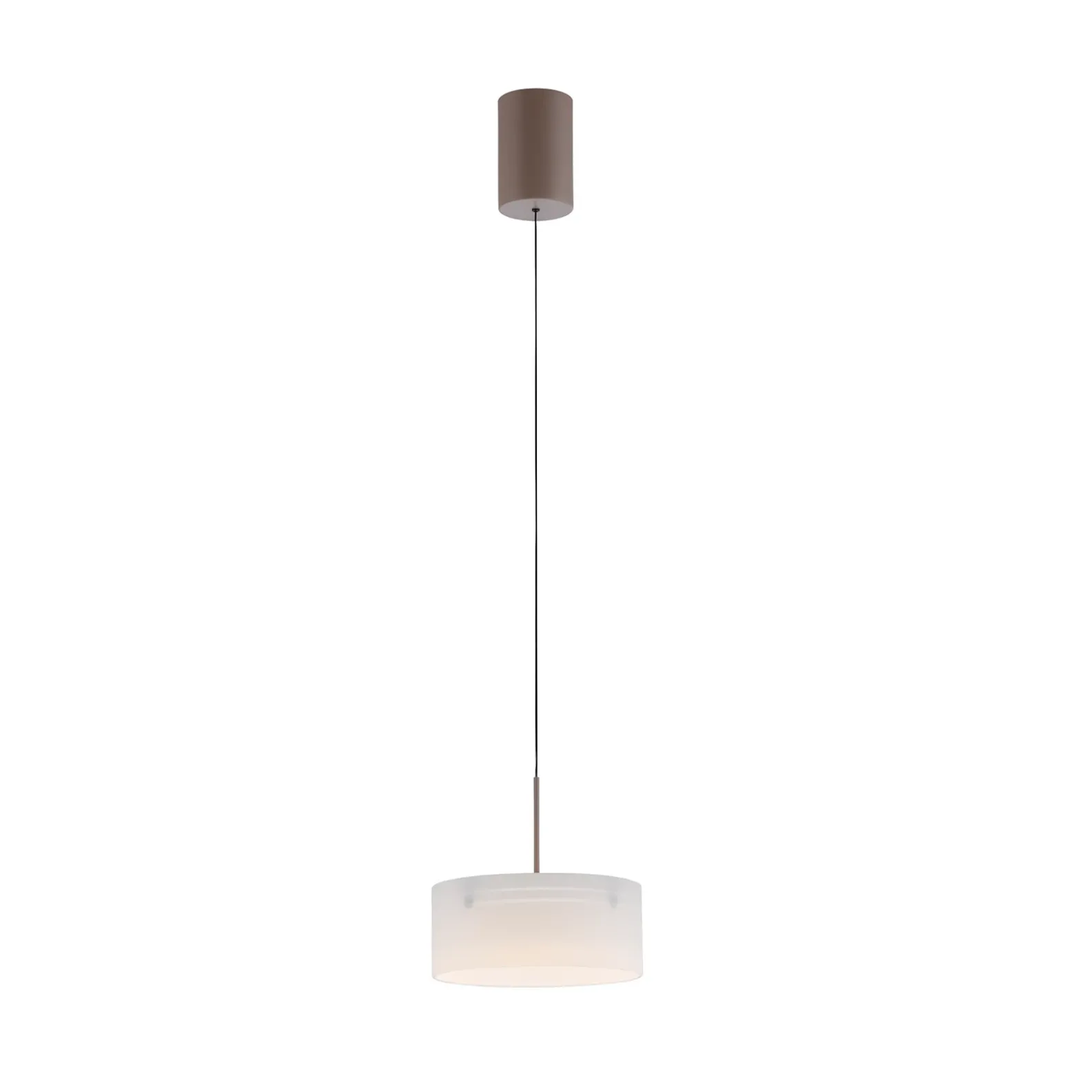 Lámpara colgante LED MARIKA, beige/blanco, Ø 20 cm, cristal, atenuable