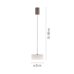Lámpara colgante LED MARIKA, beige/blanco, Ø 20 cm, cristal, atenuable
