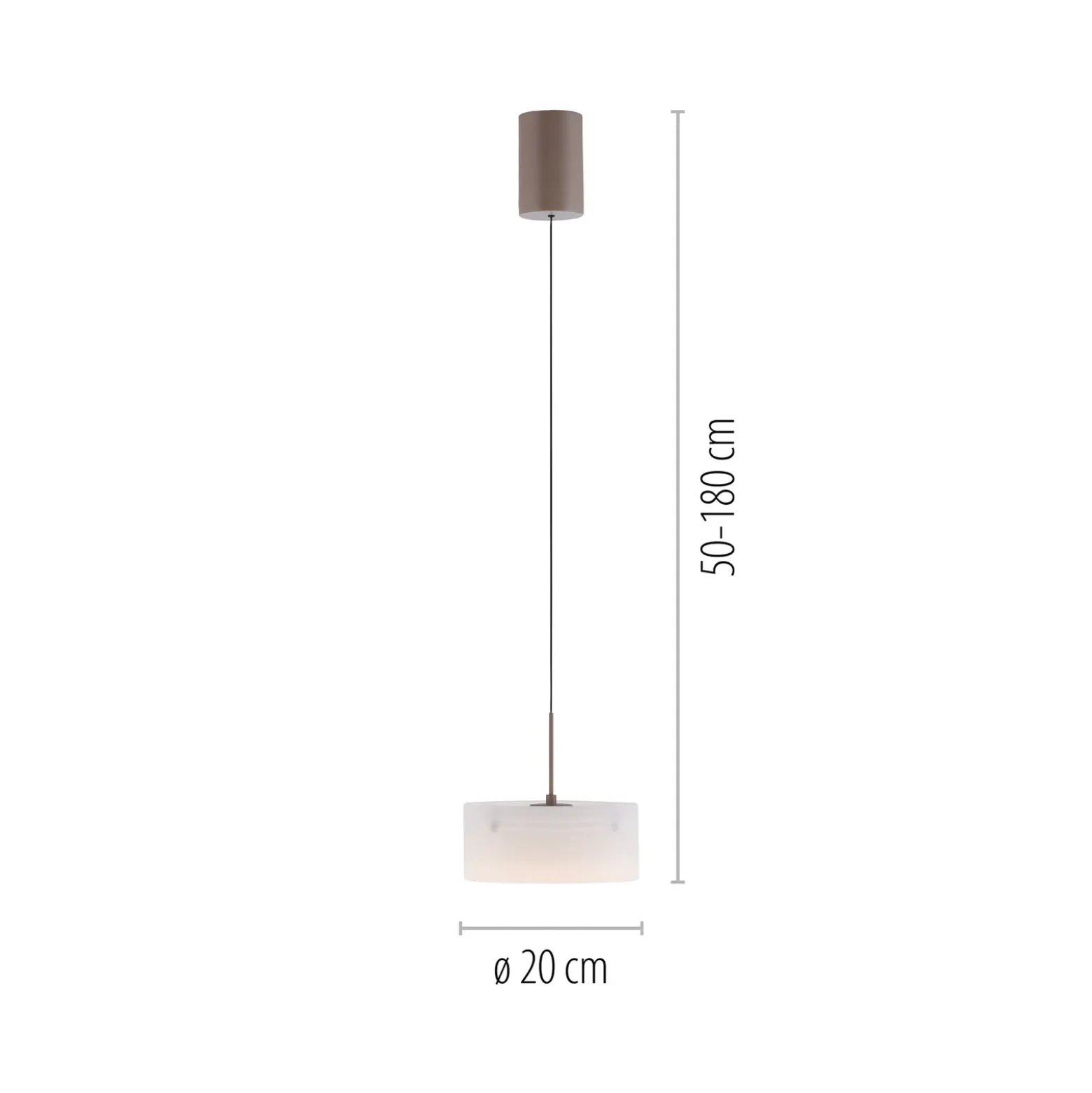 Lámpara colgante LED MARIKA, beige/blanco, Ø 20 cm, cristal, atenuable