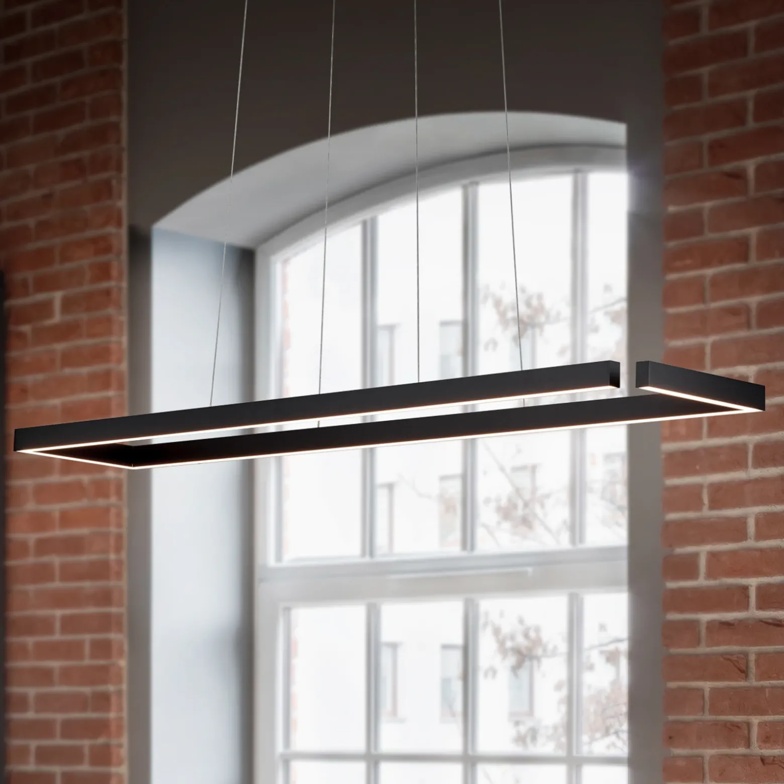 Lámpara colgante LED Marisa-100, negro mate, 100 x20cm