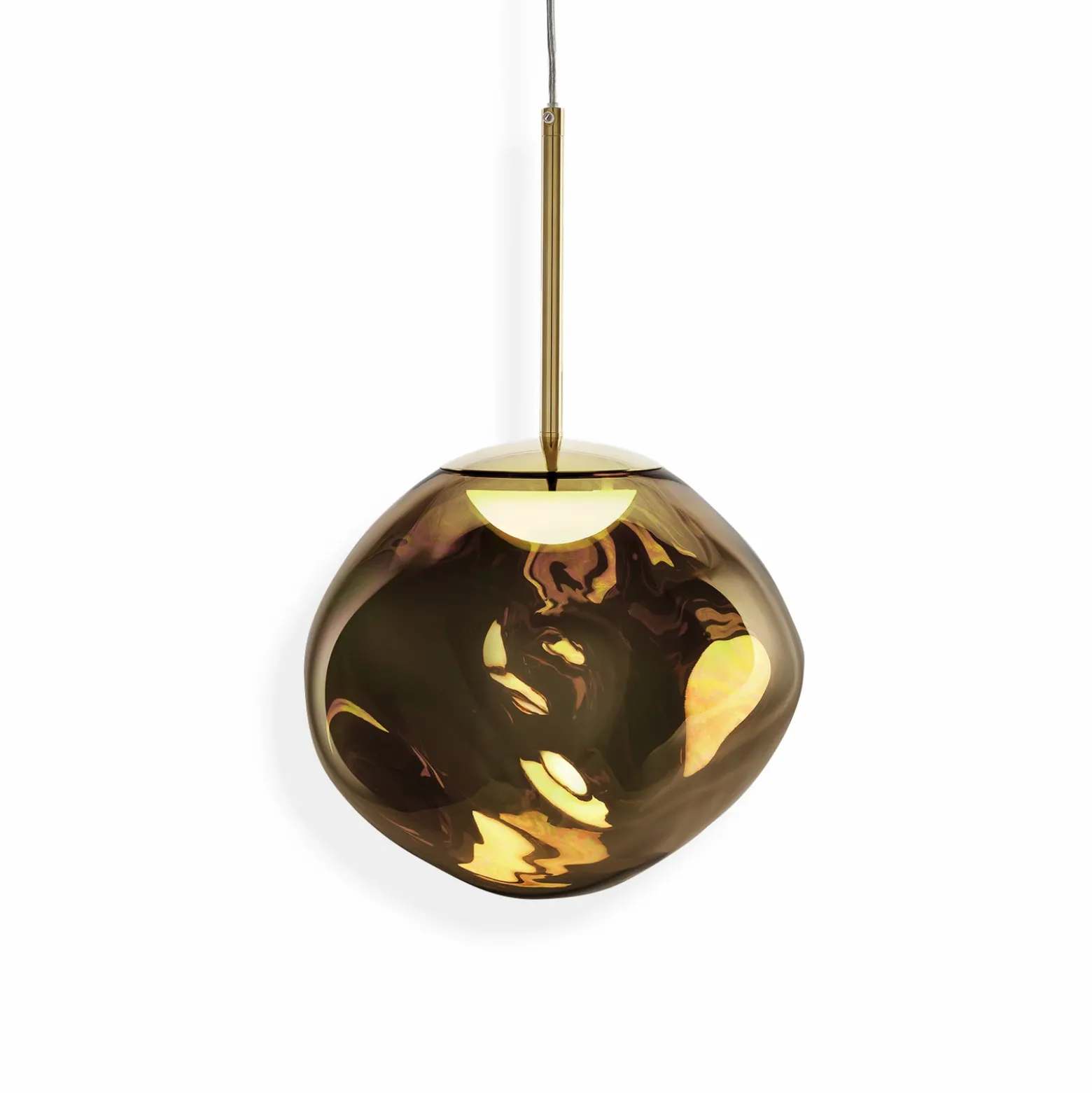 Lámpara colgante LED Melt de Tom Dixon, Ø 28 cm, color bronce