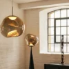 Lámpara colgante LED Melt de Tom Dixon, Ø 50 cm, color bronce